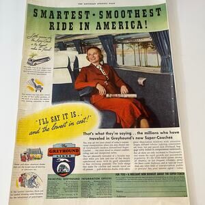 Greyhound Lines Smartest Smoothest Ride in America Cleveland OH 1937 Ad SV1-6